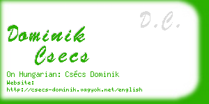 dominik csecs business card